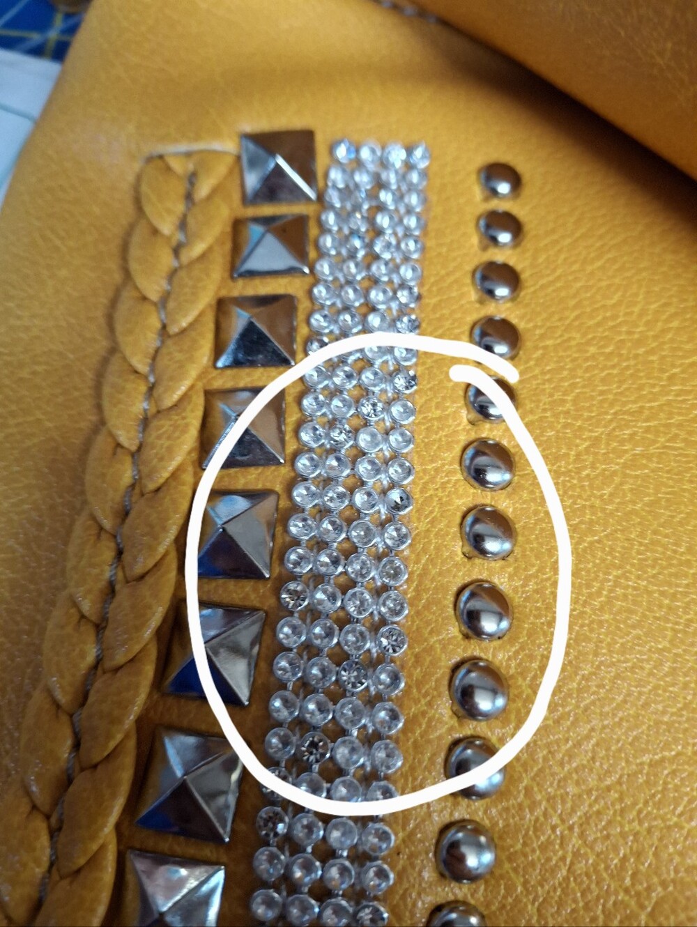 Yellow Studded Crossbody Shoulder Bag Mustard Color NEW - Picture 11 of 13